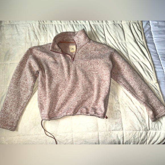 THREAD + SUPPLY, light pink, half-zip hoodie with drawstring for waist. Size S - Picture 1 of 2